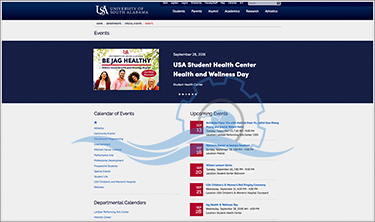 University Calendar Landing Homepage